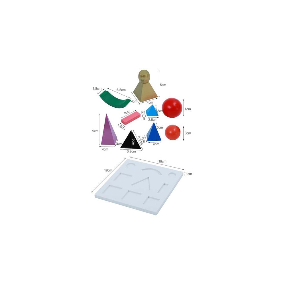 Plateau des Solides pour Symboles de Grammaire - Langage - matériel Montessori - jeux éducatif - apprentissages