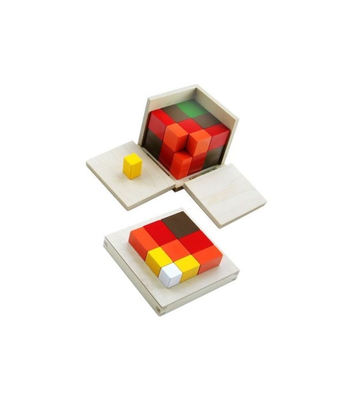 Cube du trinôme arithmétique - Matériel Montessori - Mathématiques