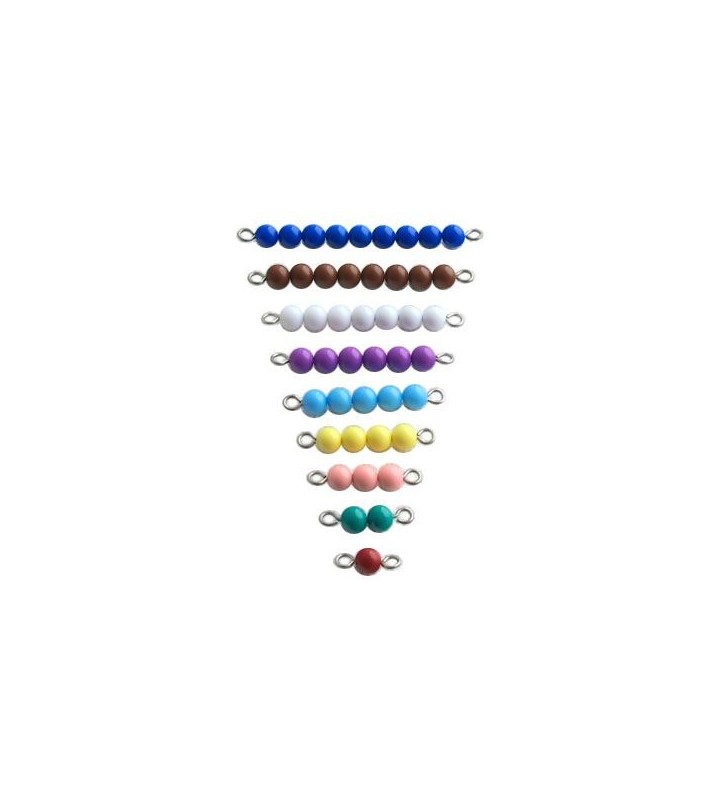 Escalier de perles colorées de 1 à 9 - mathématique - matériel Montessori - jeux éducatif - apprentissages