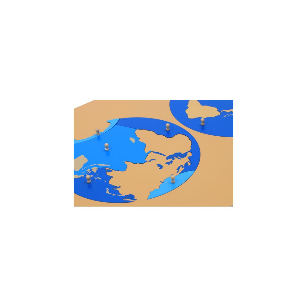 Puzzle des océans  -Géographie - matériel Montessori - jeux éducatif - apprentissages bébé