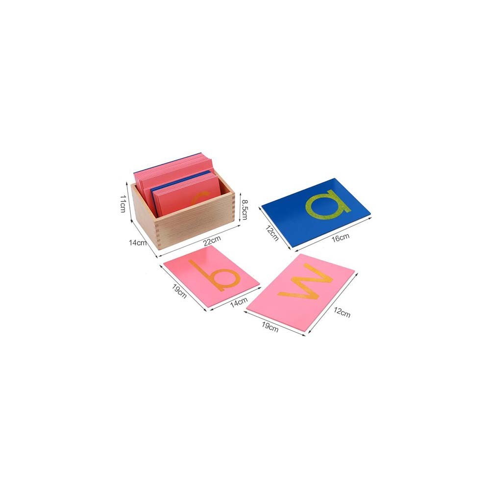 Lettres Rugueuses minuscules en Script avec Boîte - Langage - matériel Montessori - jeux éducatif - apprentissages