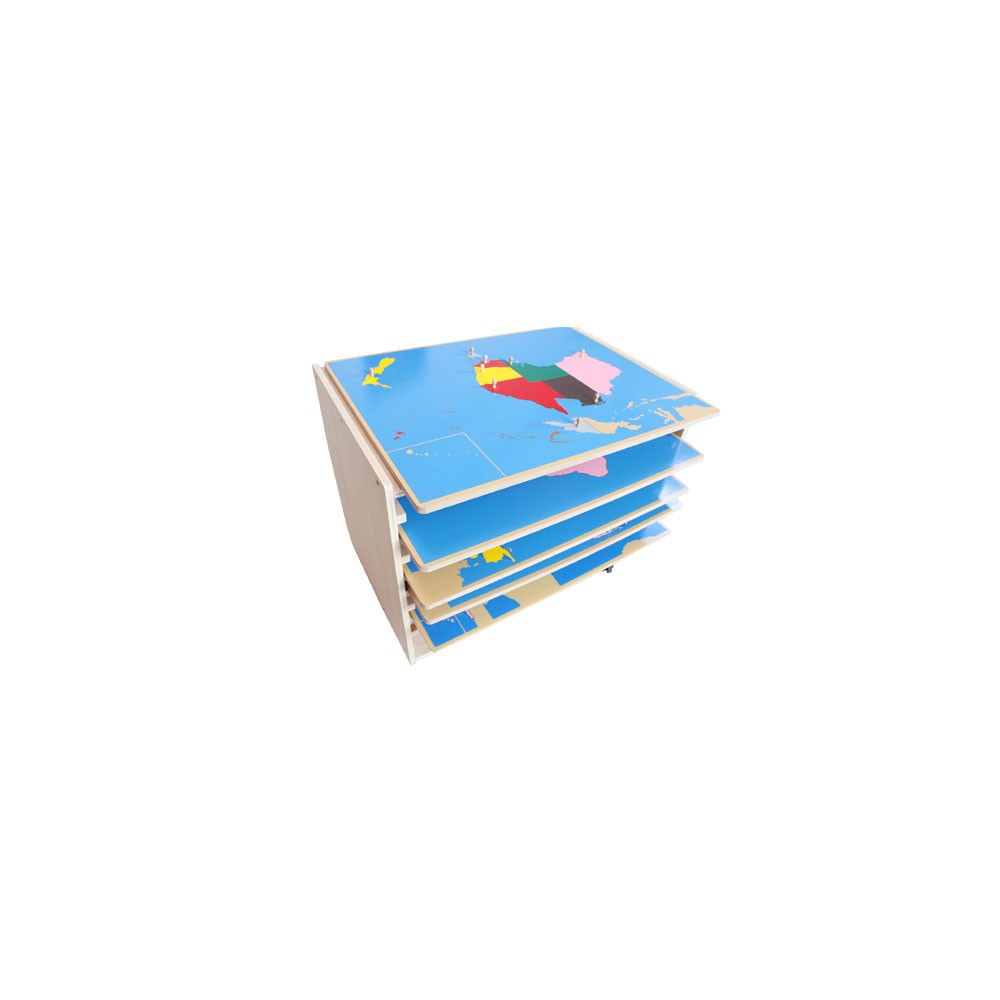 Cabinet de Géographie -Géographie - matériel Montessori - jeux éducatif - apprentissages bébé