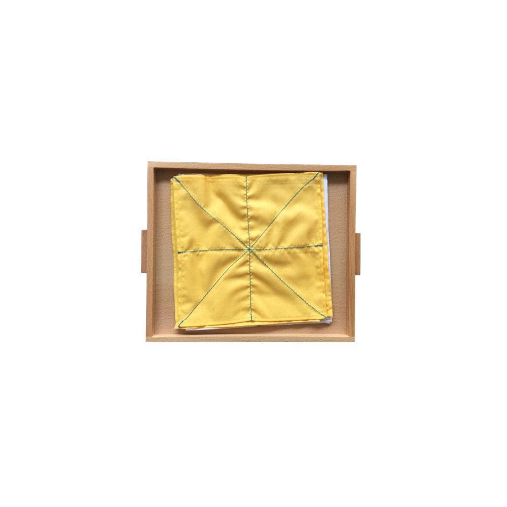 Boîte tissus mouchoirs plier ligne rouge matériel montessori pratique